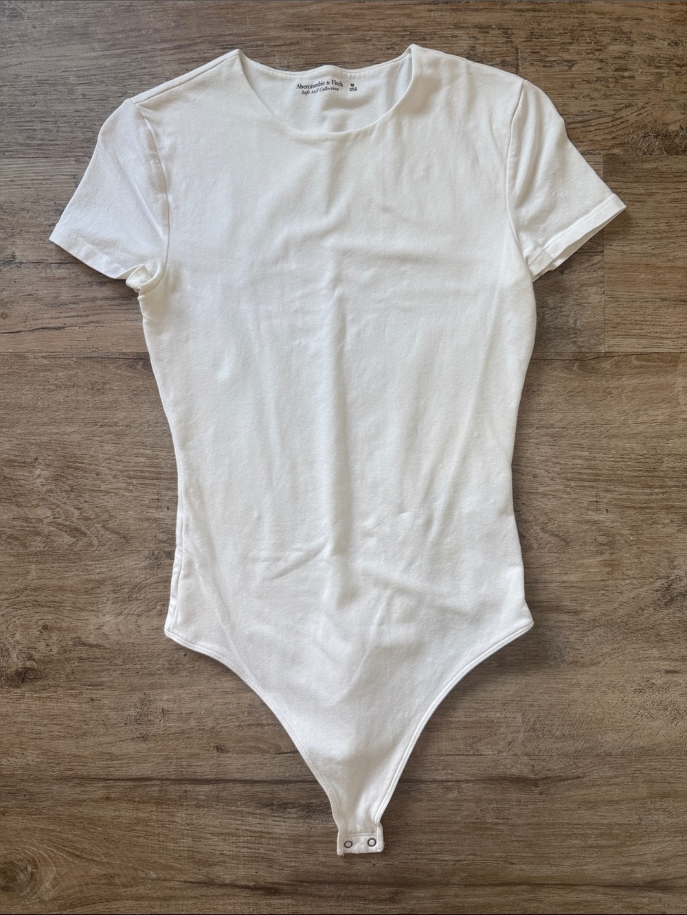 Abercrombie & Fitch Cream Short Sleeve Bodysuit